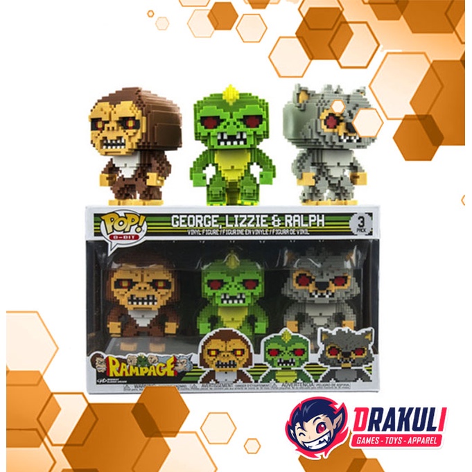 Toys Funko Pop! 8-Bit Rampage – George, Lizzie &amp; Ralph 3 Pack