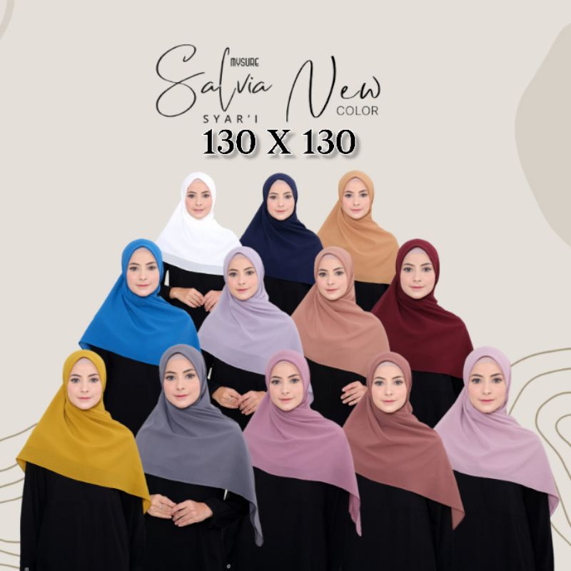 HIJAB SEGIEMPAT SYARI • 130 X 130 • SALVIA SQUARE MYSURE