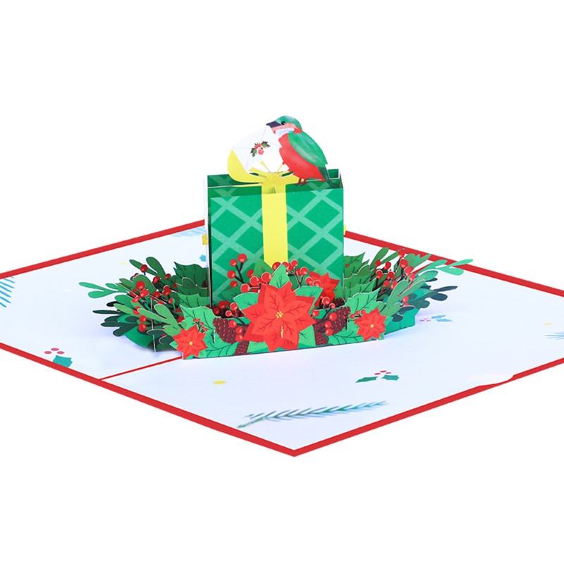 Kartu Ucapan Pop Up 3D Warna-Warni Dengan Amplop Untuk Natal