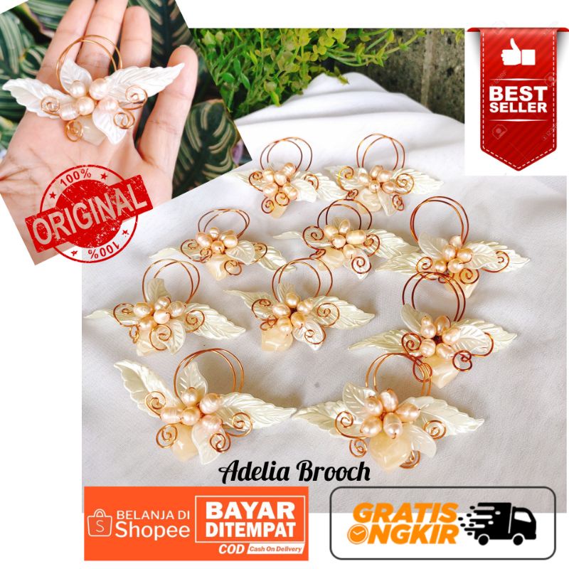 Bross Dagu Batu Asli Bros Kecil Batu Agate Bross Dagu Mini Kawat Aksesoris Fashion Mutiara Air Tawar