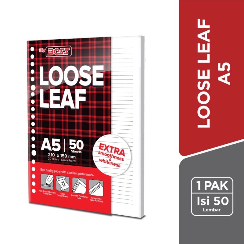 

LOOSE LEAF BIG BOSS A5 50 ISI BINDER