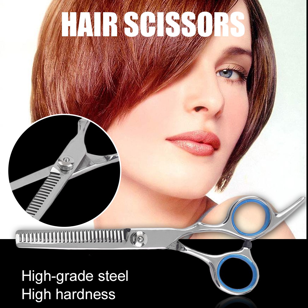 Perawatan Rambut: Gunting Cukur Stainless Steel Ringan 6 Inchi Model Gigi Berongga/Datar