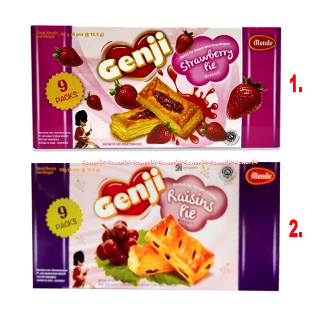 Genji Strawberry Pie 9packs Genji Raisins Pie Biscuit Snack Pie Siap Makan Biskuit Pai Kue Genjiy Pai Rasa Stroberi Kismis