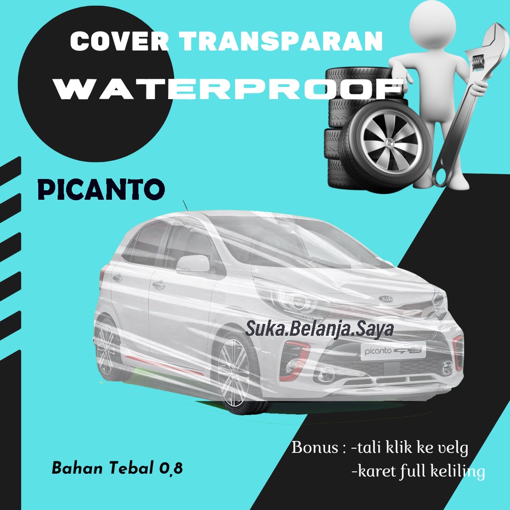 Body Cover Mobil Picanto Sarung Mobil Picanto/kia picanto/plastik bening transparan picanto/kia sonet/corolla great/great corolla/corolla dx/corolla se/civic lx/civic dx/grand civic