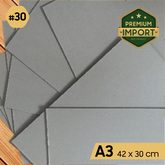 

Karton Tebal Abu - Hard Board Grey No. 30 (2 mm) uk 42x30 cm (6 lb)