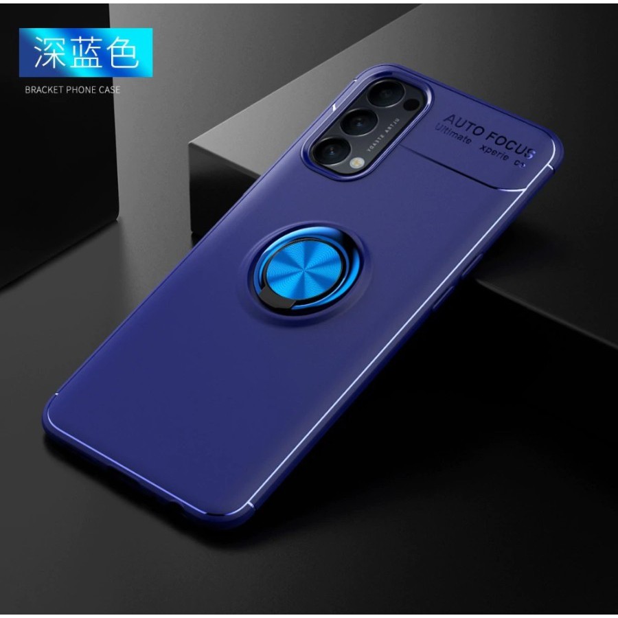 Case OPPO RENO 4 4 Pro 4F Autofocus Invisible iRing Magnet TPU Silicon Softcase 360 Rotation