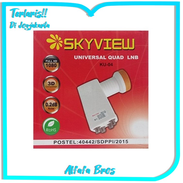 Hot LNB Ku Band Skyview Quad Out Offset Untuk Parabola Mini Termurah
