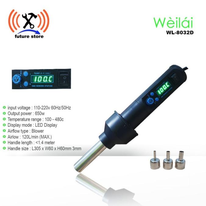 Weilai WL-8032D Digital Blower Portable Solder uap solder uap