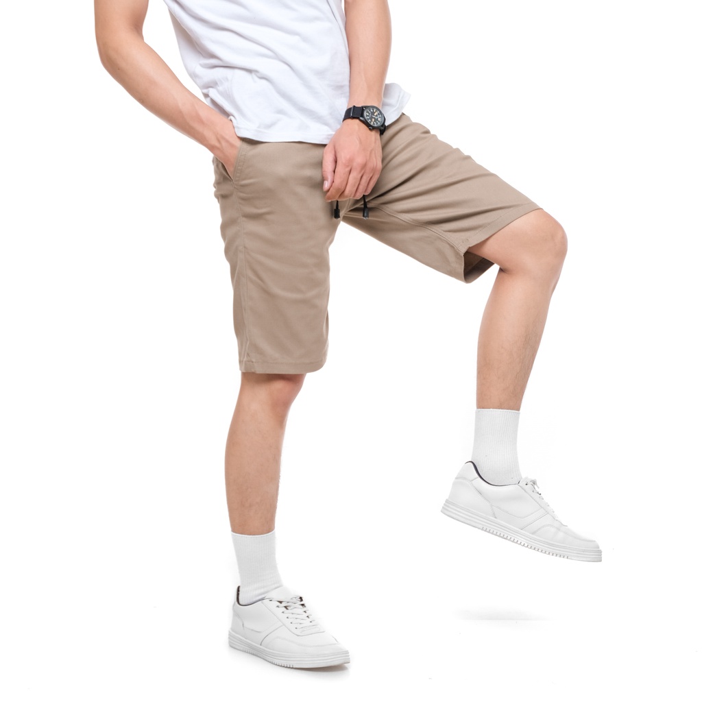 Celana Pendek Boardshort Chinos Pria Casual Pinggang Karet