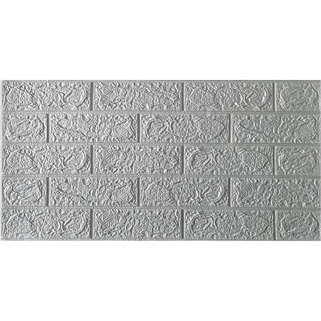 LYSASHOP- WALLPAPER DINDING 70x38.5cm KAMAR TIDUR RUANG TAMU 3D FOAM BATU BATA WALPAPER HIASAN DINDING POLOS  STIKER STICKER WALLBORDER WALL BORDER PEMBATAS-Abu2 70x38.5
