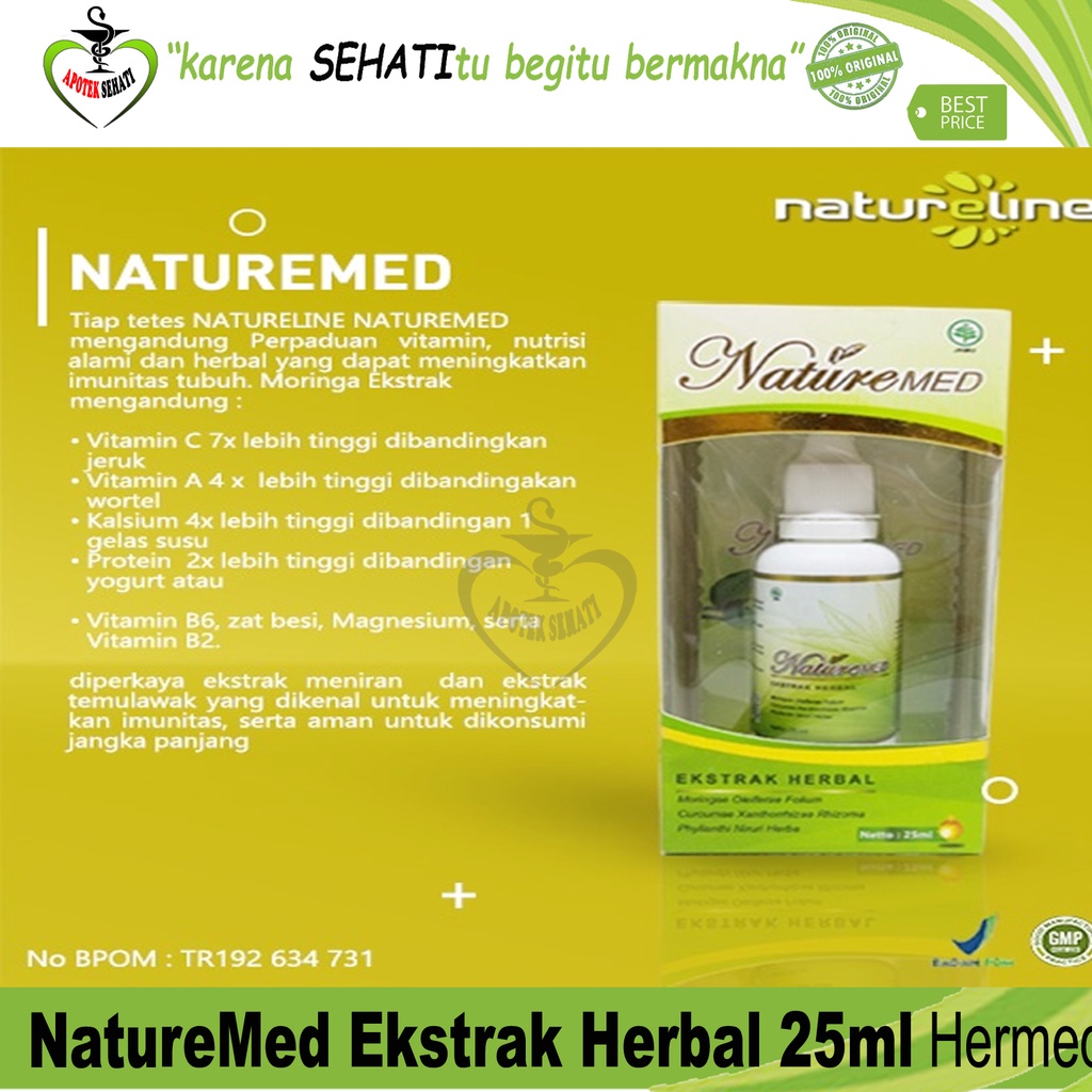 BPOM Naturemed 25ml Jamu Tetes Ekstrak Herbal Daya Tahan Tubuh  Asam Urat Hermed Nature Med