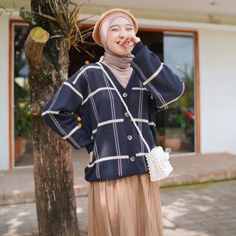 rajut tebal premium square oversize cardy