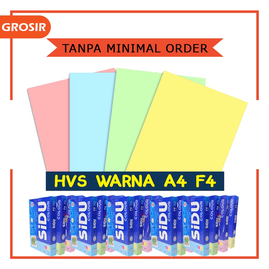 

Kertas HVS Warna 70 gsm A4 F4