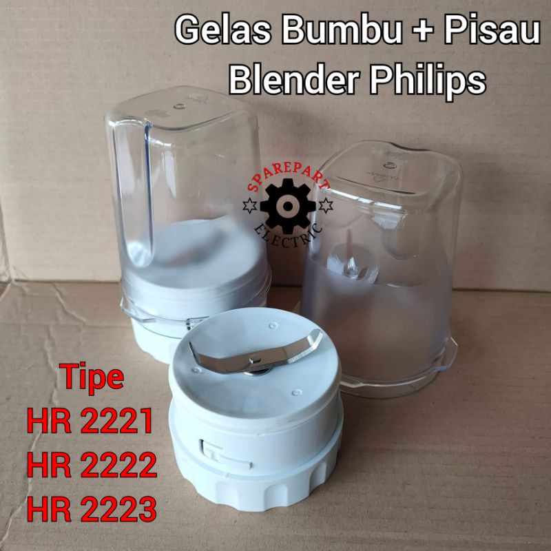 PISAU + GELAS BUMBU 1SET BLENDER PHILIPS BARU HR 2221 2222 2223