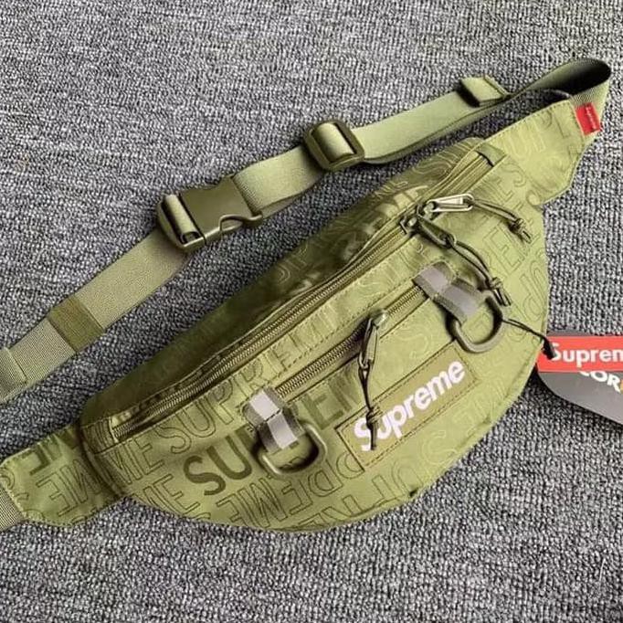 BEST SELLER Tas Waistbag Supreme SS19 - Tas Supreme Pria Hijau - Hijau AP172