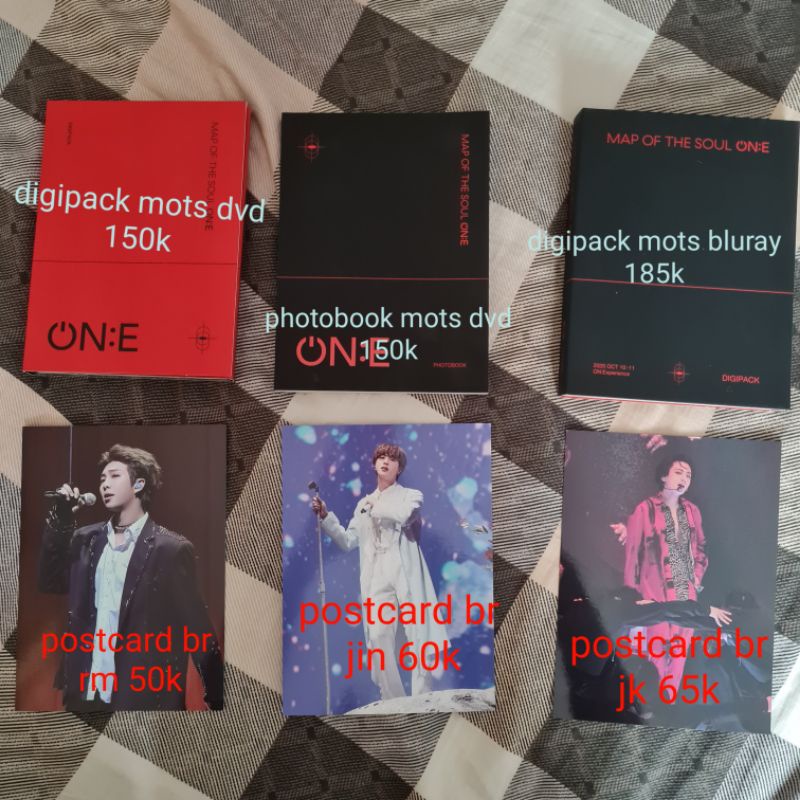 READY STOCK BTS DVD MOTS ONE OUTBOX PHOTOBOOK TIHOL HOLOGRAM TICKET PC BLURAY PHOTCARD Jimin V JK su