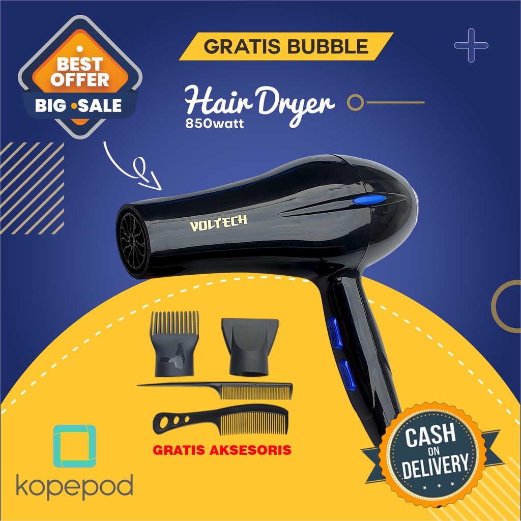 HAIRDRYER Pengering Rambut 850W Hair Dryer Ionik Kopepod