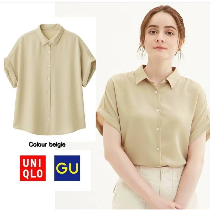 Kemeja Wanita GU* Uniqlo Airy Shirt Original Branded