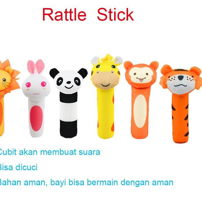 Mainan Stick Genggam Boneka Bunyi Rattle Stick Bayi Premium