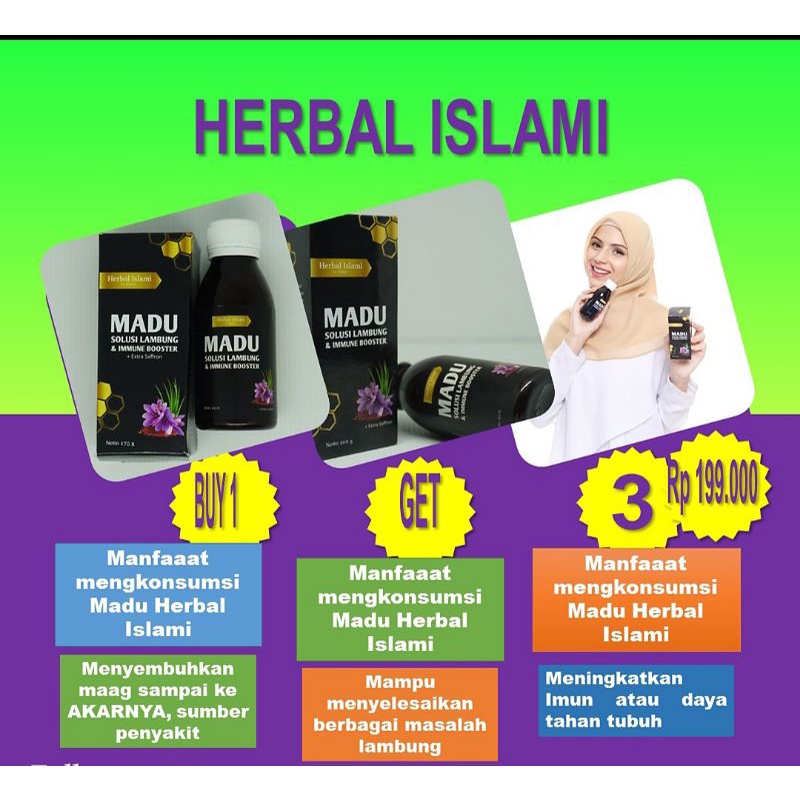 

COD|| MADU HERBAL ISLAMI SOLUSI LAMBUNG DAN IMMUNE BOOSTER 100% ALAMI DAN AMAN 160 GRAM(PRODUK ISC)