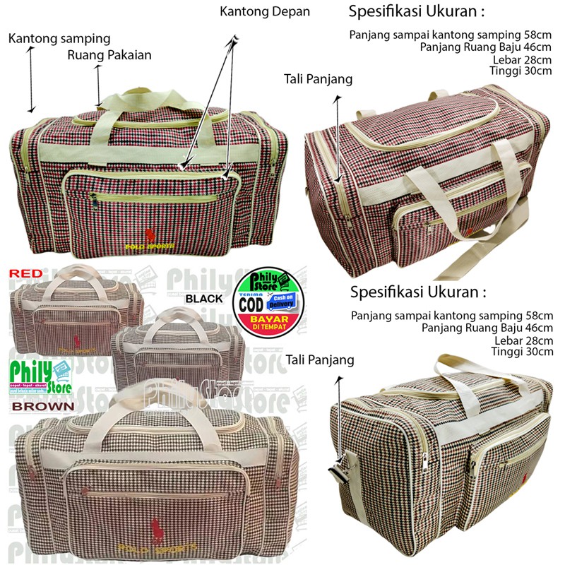 Tas pakaian travel bag jumbo polo sport terlaris Tas Mudik Polo