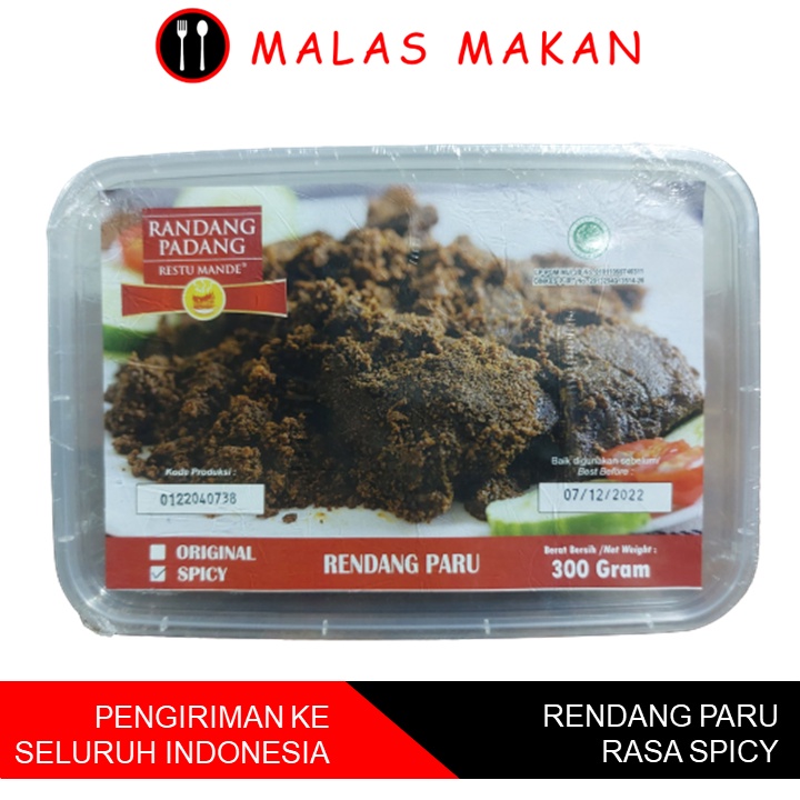 

Rendang Paru Rasa Pedas Spicy Restu Mande Rendang Padang 300gr