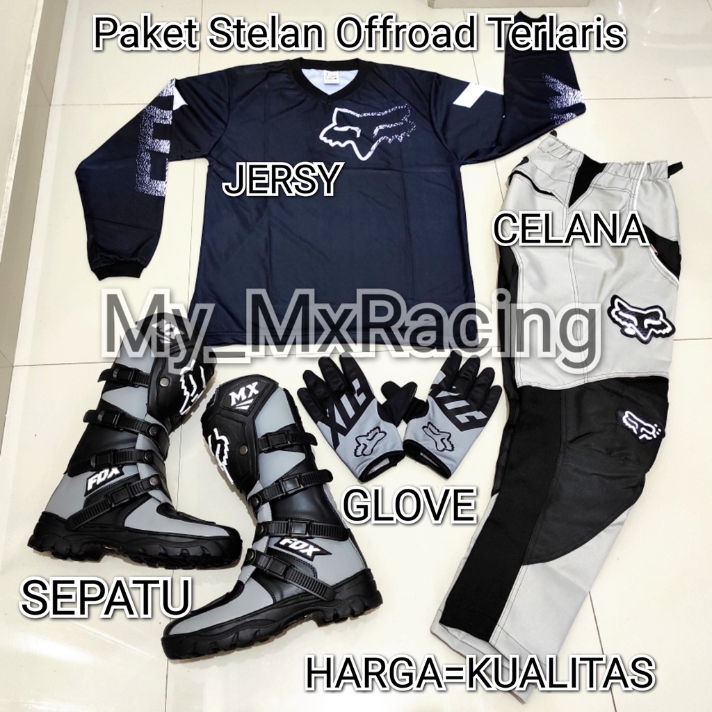 promo stelan offroad FX 04 trail cross sepatu cross jerset trail celana cross tral bonus sarung tangan