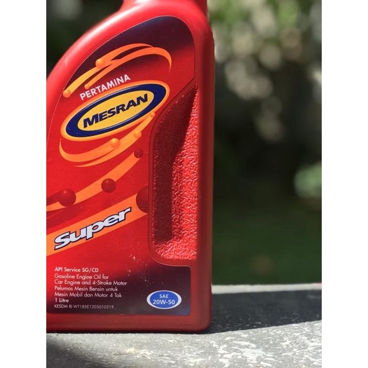 oli pertamina mesran super sae 20w-50 galon 1 liter