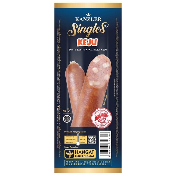 

KANZLER Singles Keju (Sosis Sapi & Ayam Rasa Keju) 65gr