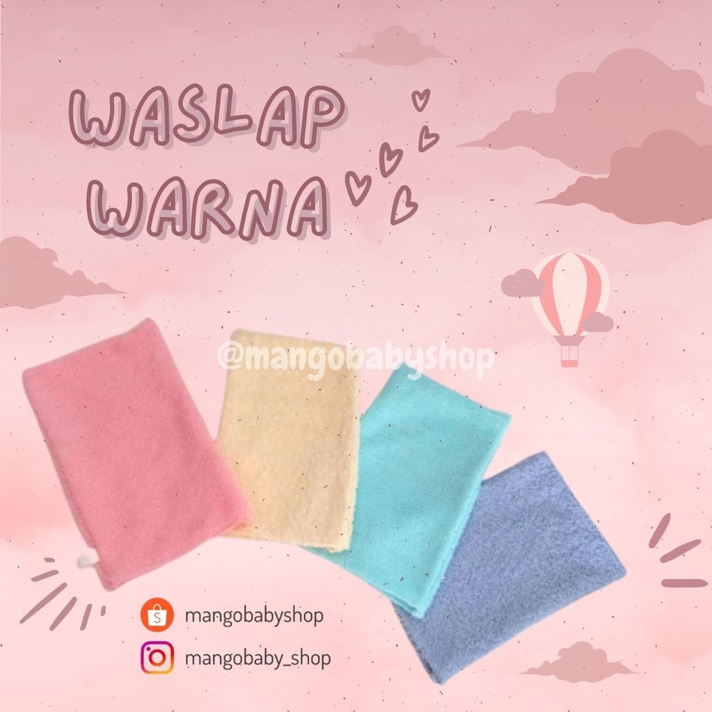 WASLAP TANGAN washlap handuk kotak bahan katun 100% menyerap air orang dewasa lansia pasien rumah sakit klinik salon spa polos