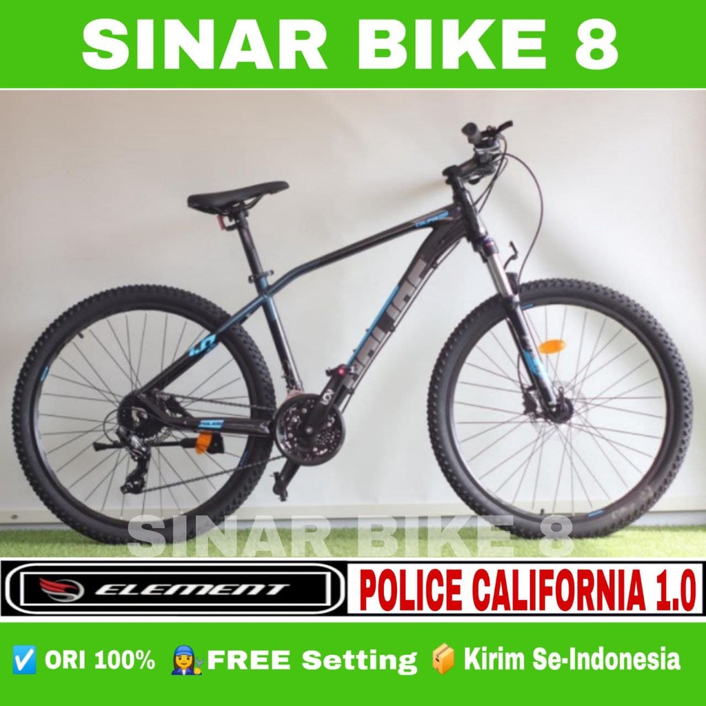 Sepeda Gunung MTB POLICE CALIFORNIA 1.0 Ukuran 27.5 Inch Alloy 8 Speed