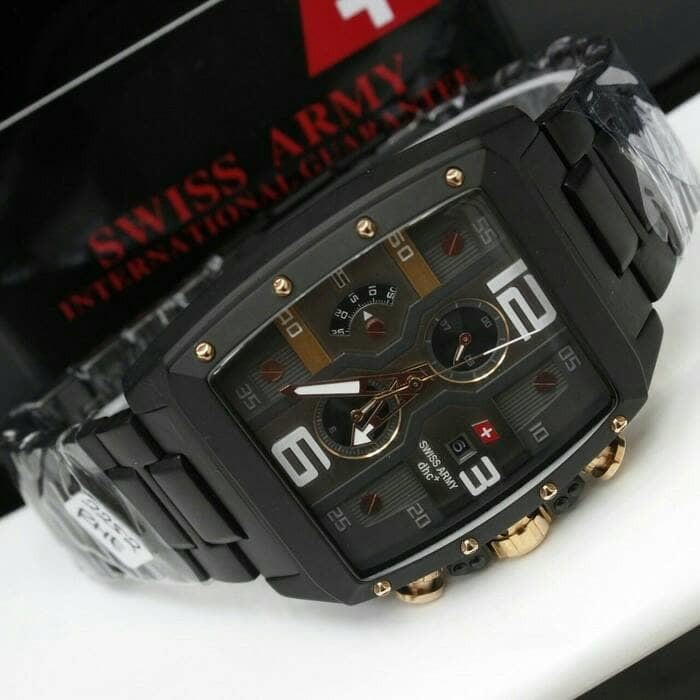 Jam Pria Swiss Army 2252 Segi Full Black Original