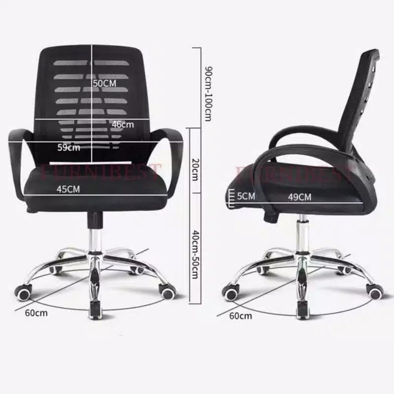 Kursi Kantor Hidrolik Kursi Kerja Jaring Putar Kursi Belajar Komputer Mekanis-6