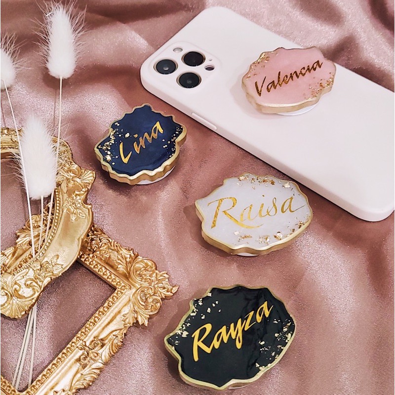 Pop Socket Resin / Pop Soket Resin Custom Nama Goede / Gantungan HP