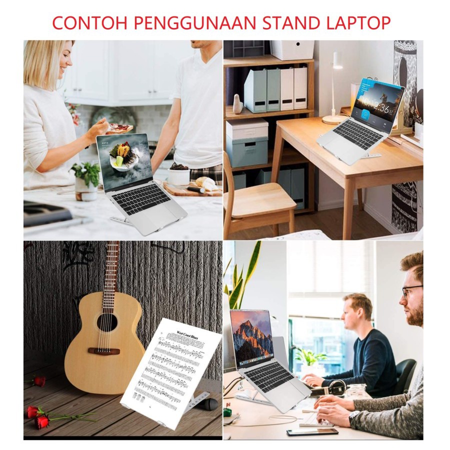 Laptop Stand Lipat Notebook Holder Adjust Height Tinggi 7 Level Besi