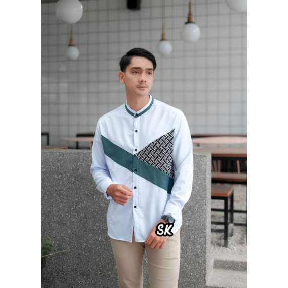Baju Koko Pria Gus Azmi Syubbanul Muslimin Kombinasi Hadroh Azzahir Hilw HO587 PRIA KOKO BAJU TRENDY