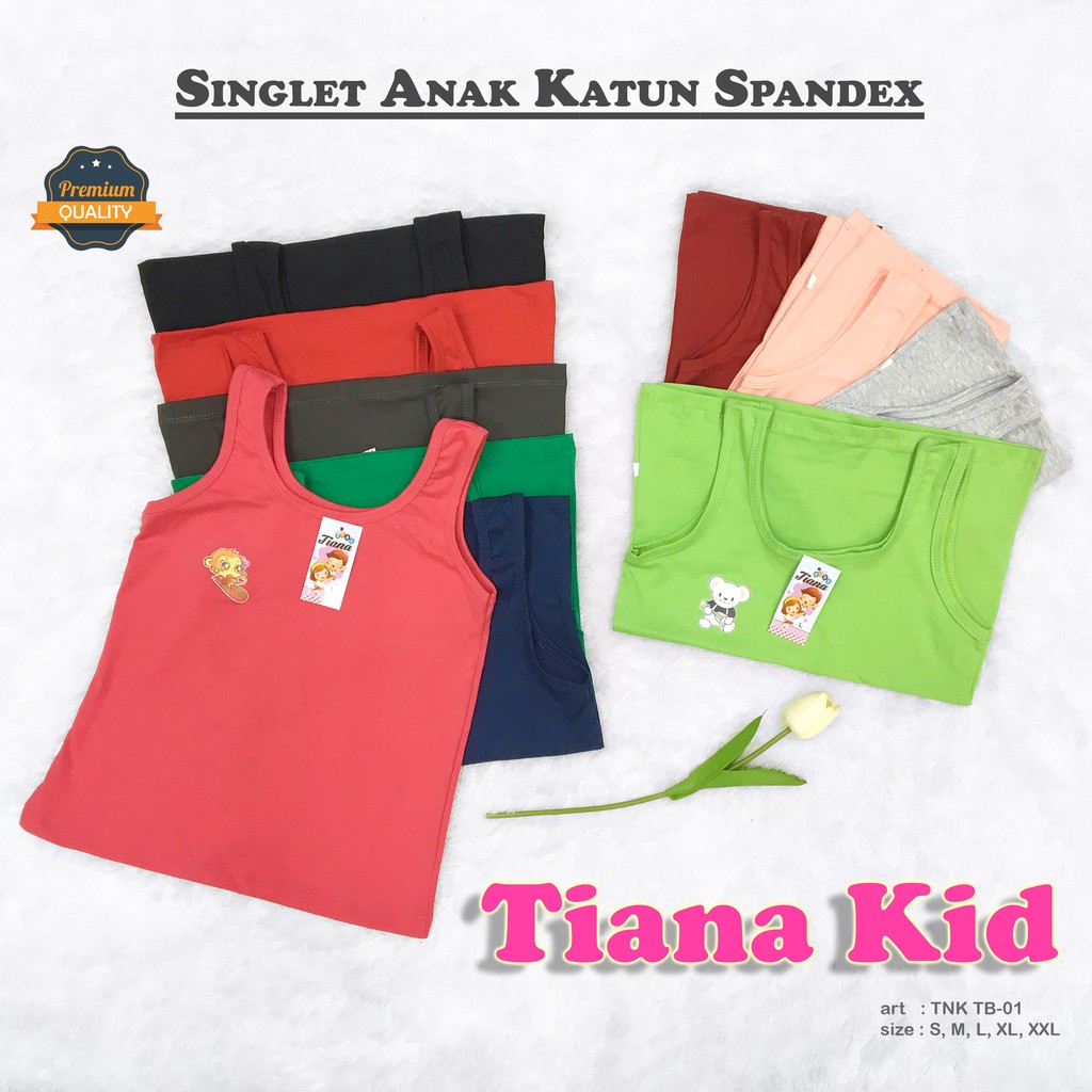 TIANA KIDS | Tanktop Anak KATUN SPANDEX / Atasan Anak / Singlet Anak / art TNK TB-01 TALI BESAR