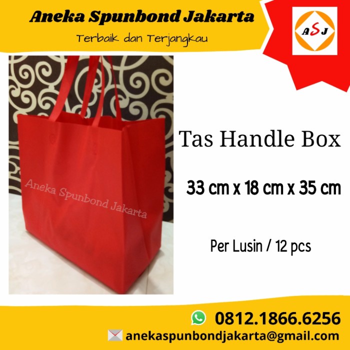 

✨ BISA COD ✨ Tas Spunbond Box/Tas Handle Box/Tas Nasi Kotak/Goodiebag 33x18x35cm