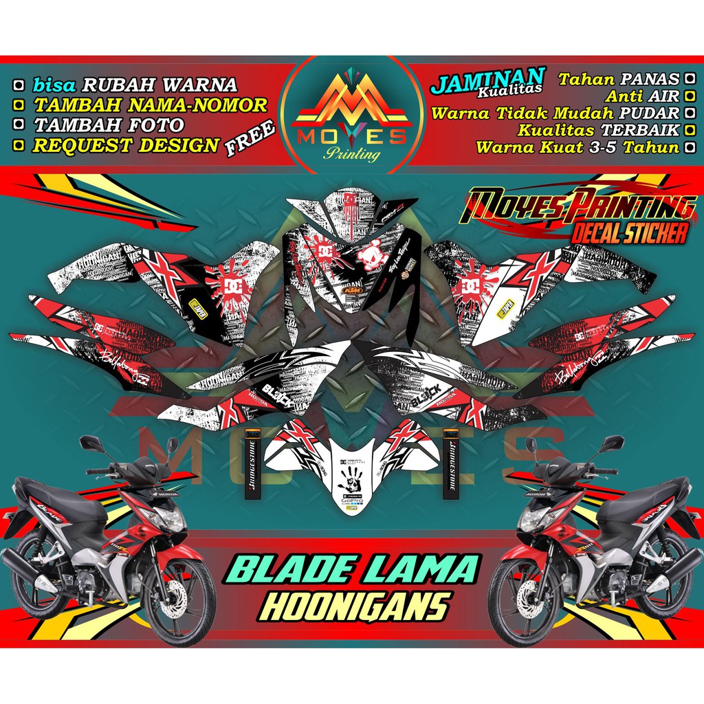 DECAL BLADE STICKER BLADE 110 DECAL MOTOR BLADE OLD STIKER BLADE karbu