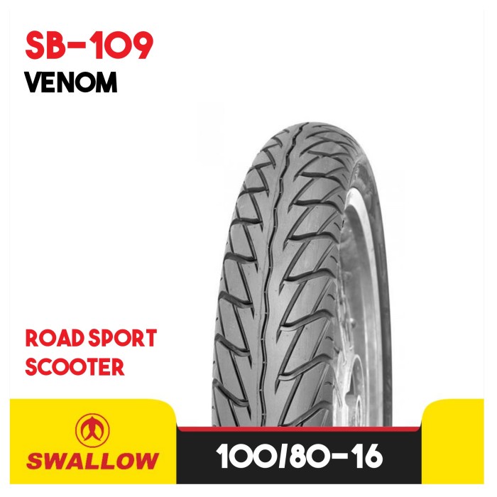 BAN LUAR MOTOR RING 16 SWALLOW VENOM SB-109 TUBELESS 100/80