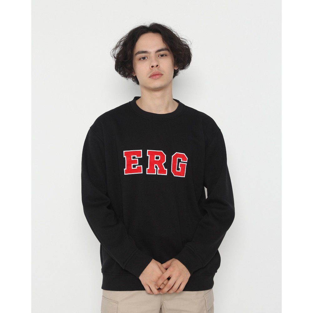 Baju Kaos Jacket Hoodie Flanel Erigo Sweatshirt College Black Original  Keren