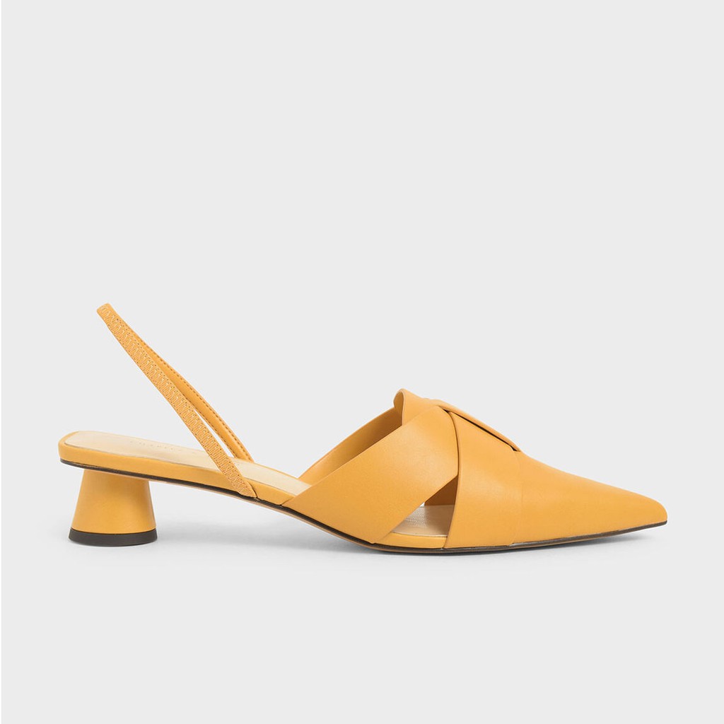 CNK C&K Cylindrical Heels Slingback Pump 197-Yellow