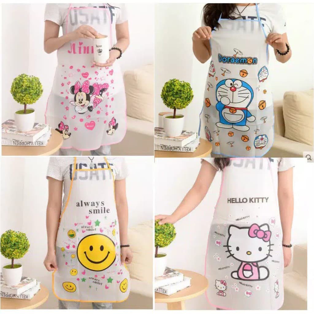 Celemek Masak Anti Air / Apron Waterproof Karakter Hewan Lucu