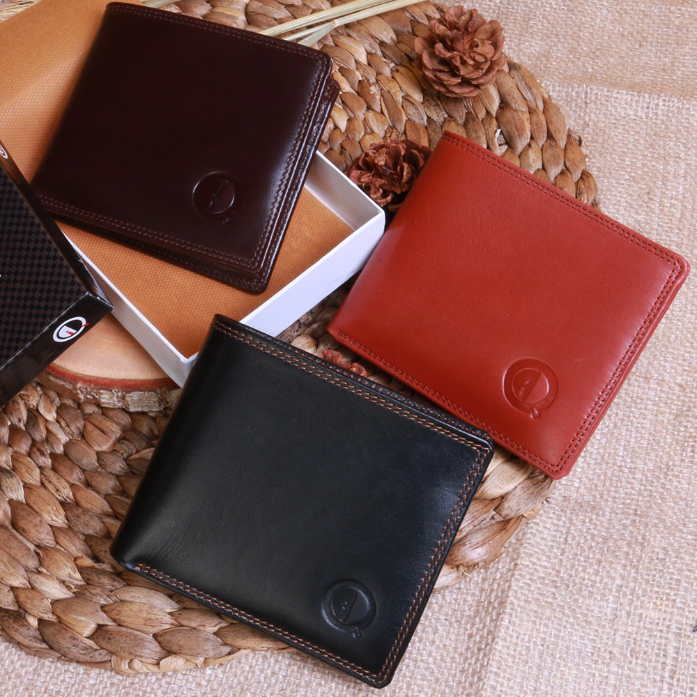 Dompet Pria Lipat Slim Bahan Dari Kulit Sapi Asli Muat 15 Slot Kartu Garansi 100% Kulit Asli Premium