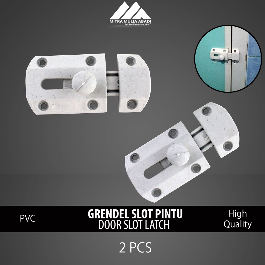 Grendel Selot Pintu PVC Kamar Mandi 2 pcs + Skrup