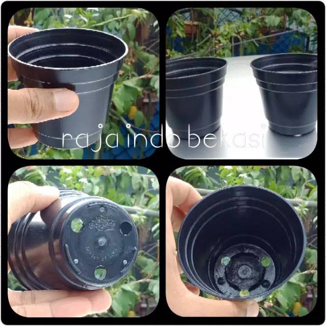 MURAH POT 8 CM HITAM POT BUNGA 8CM PLASTIK KAKTUS VAS BUNGA KECIL HITAM