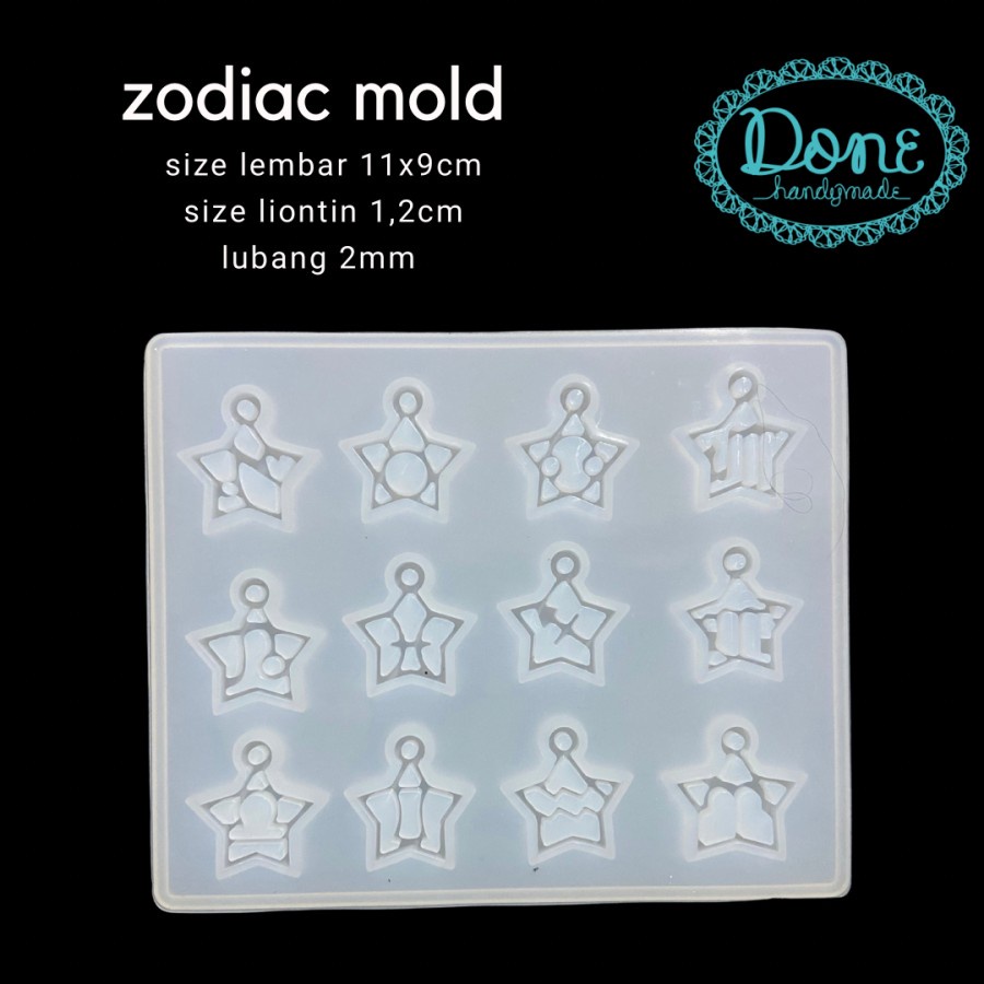 Mold resin cetakan resin liontin zodiac charm bintang mold horoscope