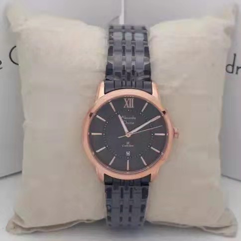 Jam Tangan Couple Alexandre Christie 8557 AC8557 AC 8557 Hitam Rose Gold Original Stainless Steel