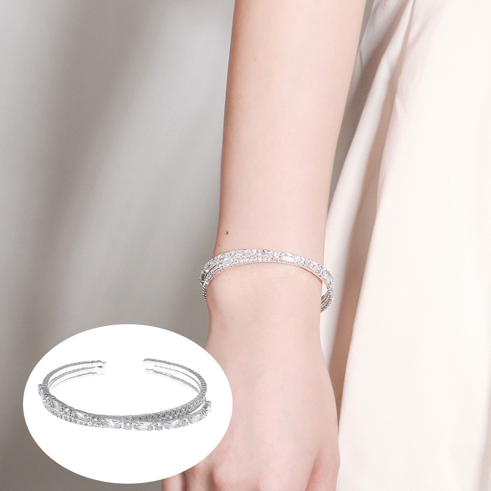 Perhiasan Gelang Berlian Imitasi Zirconia Serbaguna Gaya Korea Untuk Perempuan
