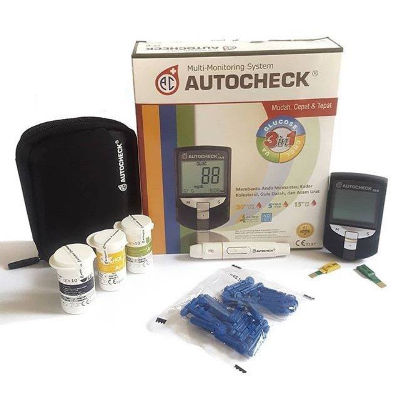 Alat Autocheck 3in1 Alat Tes Gula Darah Kolesterol Asam Urat